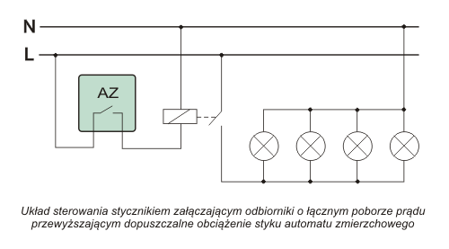 automat zmierzchowy AWZ 230 V schemat